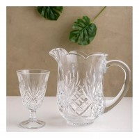 Jogo De Jarra 1L Com 6 Taças 200ml Lyor Dublin De Cristal 